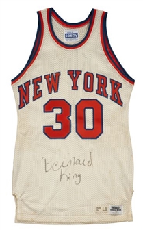 Bernard King Game Worn and Signed New York Knicks Home Jersey